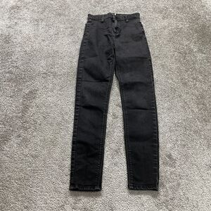 Topshop Joni Jeans Super Skinny Black Stretch Women’s Size 26x32 Dark Wash Slim